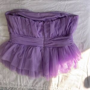 Elegant Purple Strapless Blouse